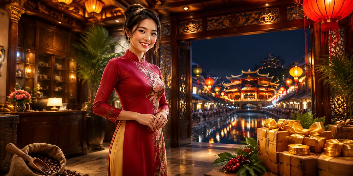 Không gian quán cà phê Huế với ứng dụng casino trực tuyến trên điện thoại